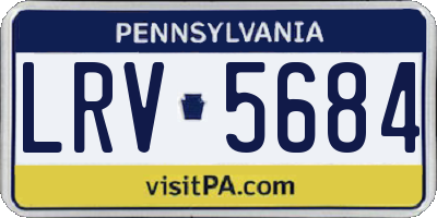PA license plate LRV5684