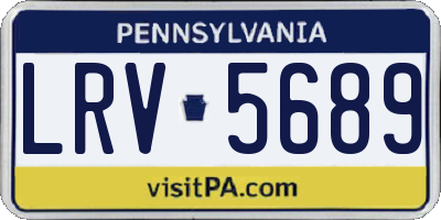 PA license plate LRV5689