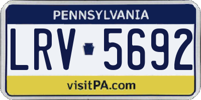 PA license plate LRV5692
