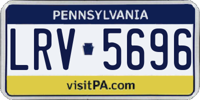 PA license plate LRV5696