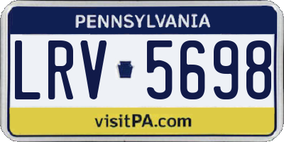 PA license plate LRV5698