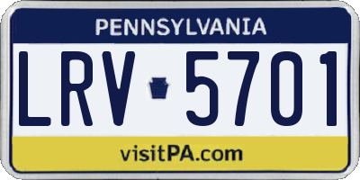 PA license plate LRV5701