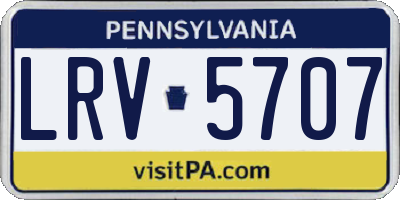 PA license plate LRV5707