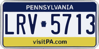 PA license plate LRV5713