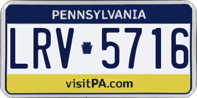 PA license plate LRV5716