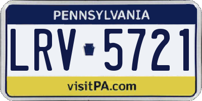PA license plate LRV5721