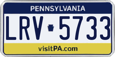 PA license plate LRV5733