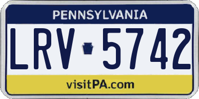 PA license plate LRV5742