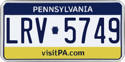 PA license plate LRV5749