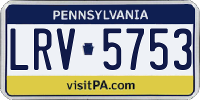 PA license plate LRV5753