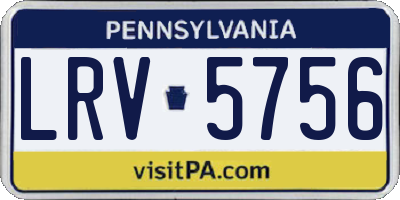 PA license plate LRV5756