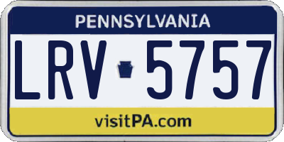 PA license plate LRV5757