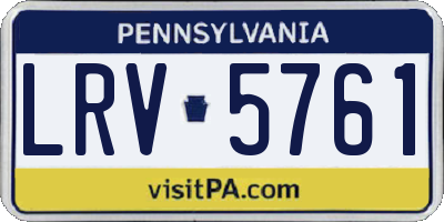PA license plate LRV5761