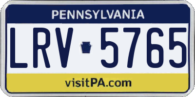 PA license plate LRV5765