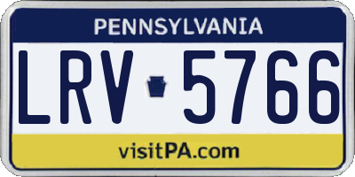 PA license plate LRV5766