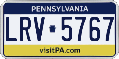 PA license plate LRV5767
