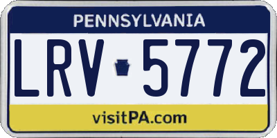 PA license plate LRV5772