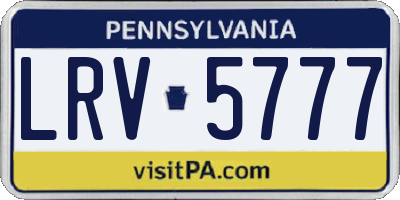 PA license plate LRV5777