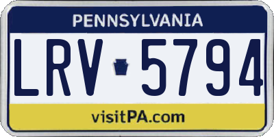 PA license plate LRV5794