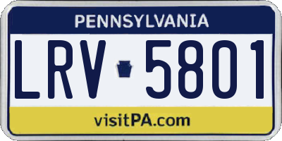 PA license plate LRV5801
