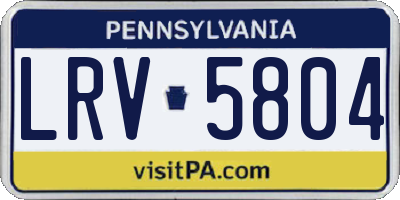 PA license plate LRV5804