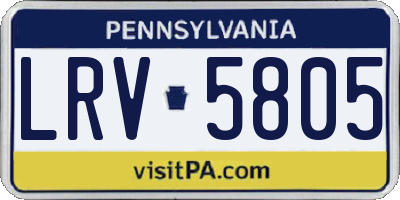 PA license plate LRV5805