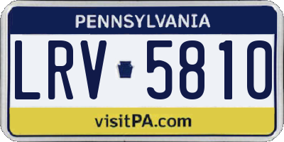 PA license plate LRV5810