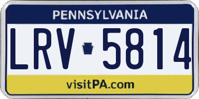 PA license plate LRV5814