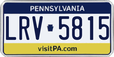 PA license plate LRV5815