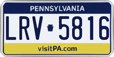PA license plate LRV5816
