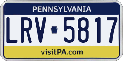 PA license plate LRV5817