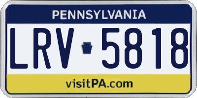 PA license plate LRV5818