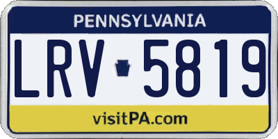 PA license plate LRV5819
