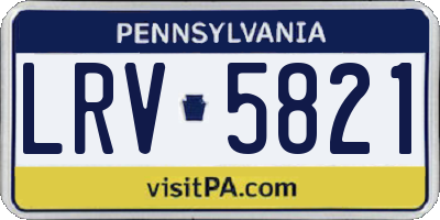PA license plate LRV5821