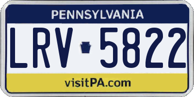 PA license plate LRV5822