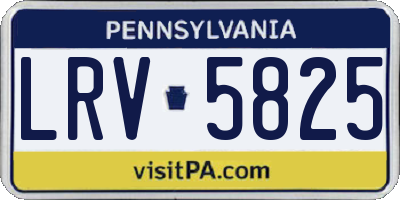 PA license plate LRV5825