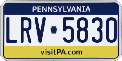 PA license plate LRV5830