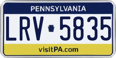 PA license plate LRV5835