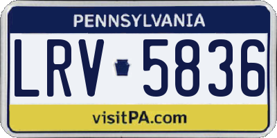PA license plate LRV5836