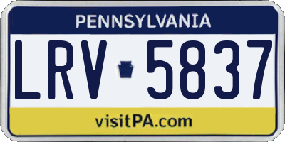 PA license plate LRV5837