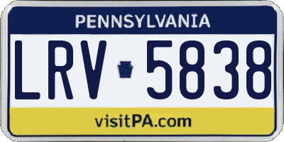 PA license plate LRV5838