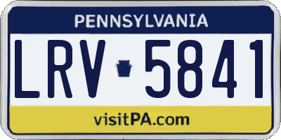 PA license plate LRV5841