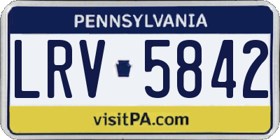 PA license plate LRV5842
