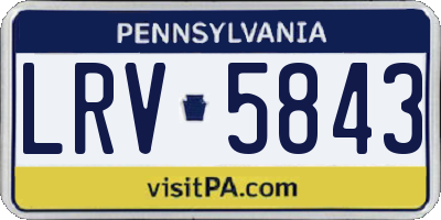 PA license plate LRV5843