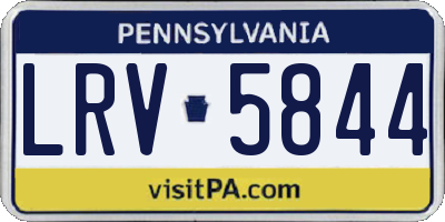 PA license plate LRV5844