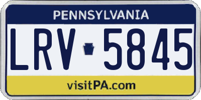 PA license plate LRV5845