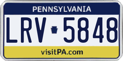 PA license plate LRV5848