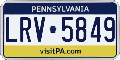 PA license plate LRV5849