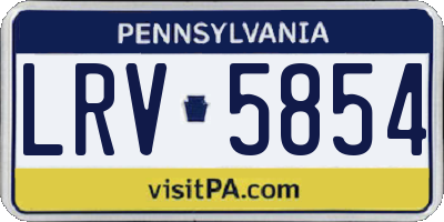 PA license plate LRV5854