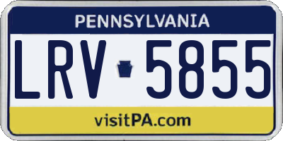 PA license plate LRV5855